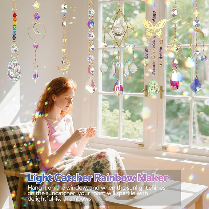 800 PCS DIY Suncatcher Kit Crystal Suncatchers for Windows Hanging Sun Catcher Kits for Adults Suncatcher with Crystals Rainbow Maker for Indoor Window Garden Christmas Decor Wedding Home