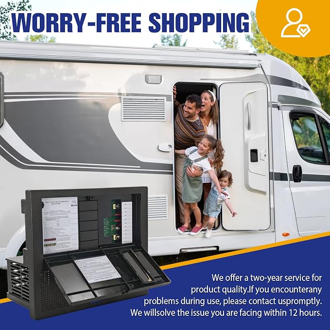 WF-8955-AD 55A RV Power Converter, 120V to 12V Charger, 3-Stage Smart, Lithium & Lead Acid Compatible, Replaces 8955PEC/8955AN/8735-AD, for RV Camper Trailer