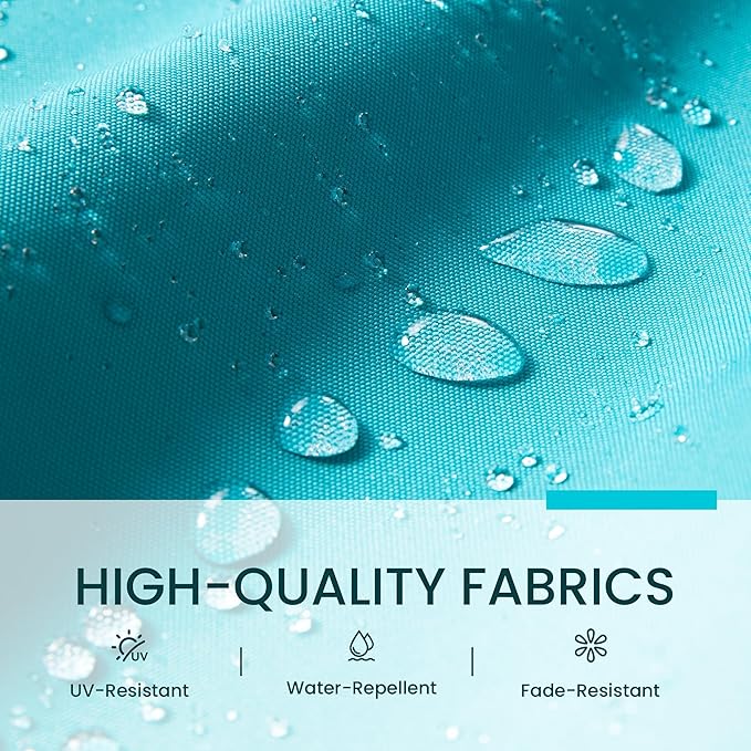 10x10 FT Cantilever Patio Umbrella with Led Lights Double Top Outdoor Square Large Heavy Duty Aluminum Offset Umbrellas with 7 Level Tilt 360-degree Rotation for Pool Garden Deck, Turquoise