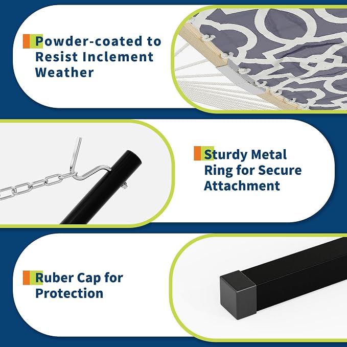 12FT Hammock with Stand for Outside,Heavy Duty Hammock Stand and Cotton Polyester Fabric,450lbs Capacity,Carrying Bag,2 Person Hammocks for Patio,Garden,Backyard,Camping, or Beach,Light Grey