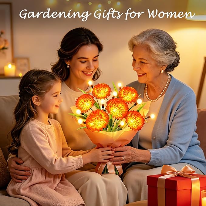 VOOKRY Solar Flowers Outdoor Waterproof, 8 Pack Garden Lights with Swaying Firefly Lights, Flower Light Garden Decor for Yard Patio Pathway Lawn Grave, Gardening Gifts for Women Mother's Day