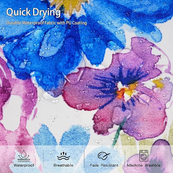 Pyonic Waterproof Outdoor Pillow Covers 18x18 Inch Colorful Wildflower Botanical Floral Outdoor Pillows for Patio Furniture Spring Summer Decoration for Home,Peonies Cornflowers Primroses