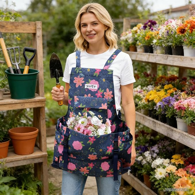 Garden Harvest Apron for Women, Fruit Picking Apron with Quick Release Bottom