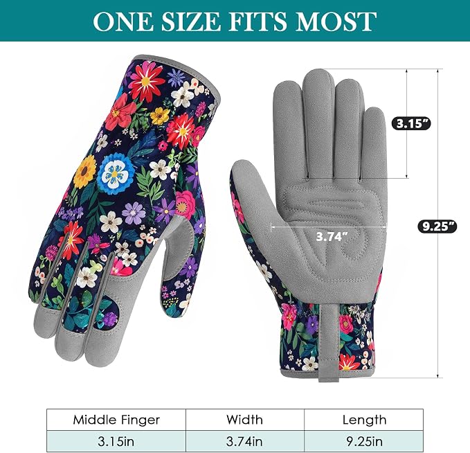 Trifabricy Gardening Gloves for Women, Breathable Leather Garden Gloves with Grip, Thorn-Proof Puncture-Resistant Work Gloves