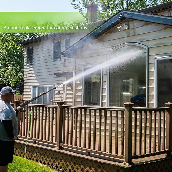 Pressure Washer 5000 PSI,2.8 GPM Power Washer with Foam Cannon,Portable Cleaner with 33ft Hose Reel,4 Nozzle Tips,and Soap Bottle for Cars/Home/Driveways/Patios/Decks/Fences,Green