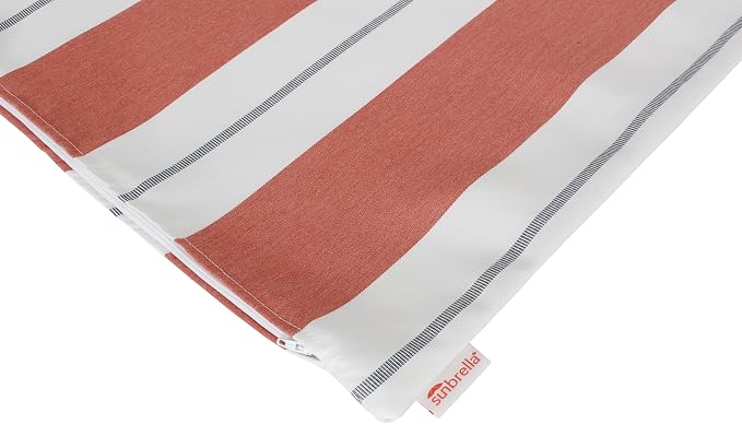 Outdoor/Indoor Sunbrella Throw Pillow Cover Only Square Set of 2 Pieces 20 inch x 20 inch Relate Persimmon Stripe - Insert Not Included