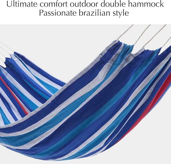PNAEUT Double Hammocks for Outside, Replacement Outdoor Tree Hammock for Indoor Patio Porch Garden (Denim, Medium)