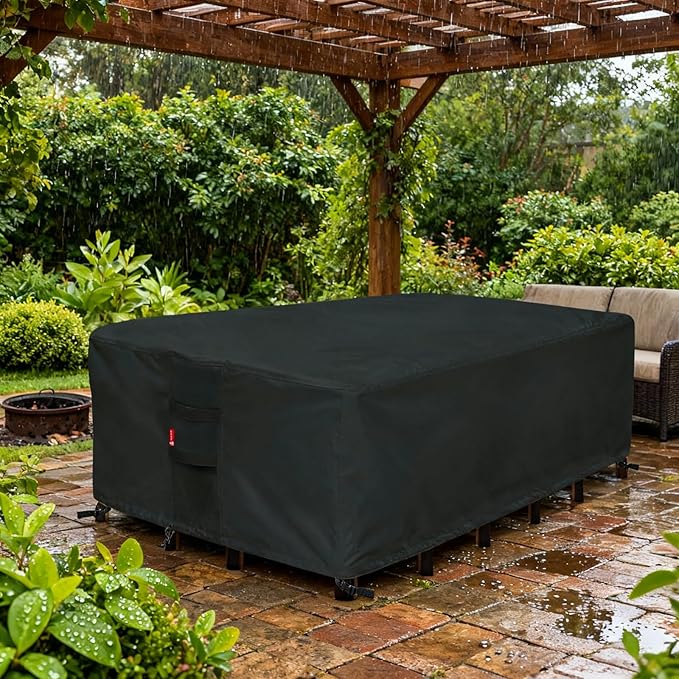 SheeChung Patio Furniture Covers Rectangular 84"L x 44"W x 28"H,Outdoor Furniture Cover Waterproof,Anti-UV,Patio Dining Table Chair Set Covers,Outdoor Couch Cover Waterproof
