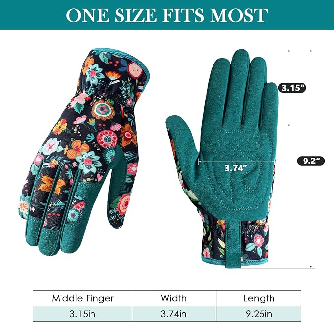 Trifabricy Gardening Gloves for Women, Breathable Leather Garden Gloves with Grip, Thorn-Proof Puncture-Resistant Work Gloves