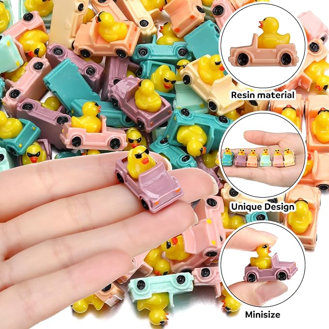 72 Pcs Mini Resin Ducks for Car Tiny Duck Miniature Duck Gifts for Vehicle Dashboard Decorations Party Favors Birthday Class Exchange Gifts