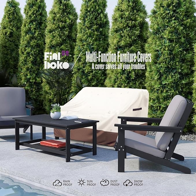 2-Seater Outdoor Couch Cover,58"Wx32"Dx31"H Patio Loveseat Cover,100% Waterproof Heavy Duty Patio Sofa Covers,Patio Furniture Covers,Beige&Brown