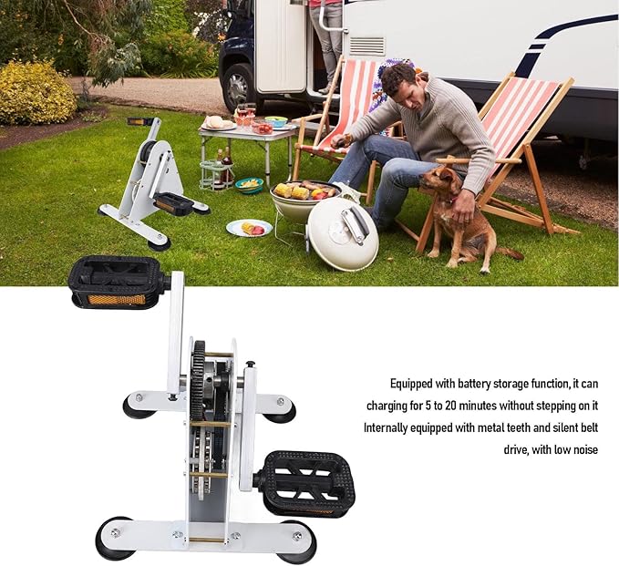 Eujgoov 100W Home Pedal Emergency Generator Portable Outdoor Sports Charger Pedal Generator with USB Port DC1-35V Output Charger