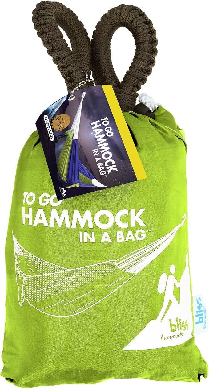 Bliss Hammocks BH-406ST-MM Hammock in a Bag w/ Carabiners + Tree Straps, 52-in. Wide, Weather Resistant, 300 Lb. Capacity (Mermaid)