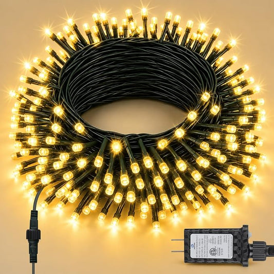 66FT 200 LED Christmas Light, Twinkle Xmas Lights with 8 Modes and Timer, Outdoor Waterproof Christmas Tree Lights for Room Bedroom Wedding Party Holiday Decorations, Warm White