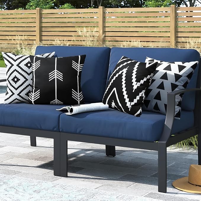 Adabana Patio Pillows Pack of 2 Geometric Outdoor Waterproof, 20"x20" | Outdoor Cushion Covers Decor for Home Patio Garden Porch Furniture