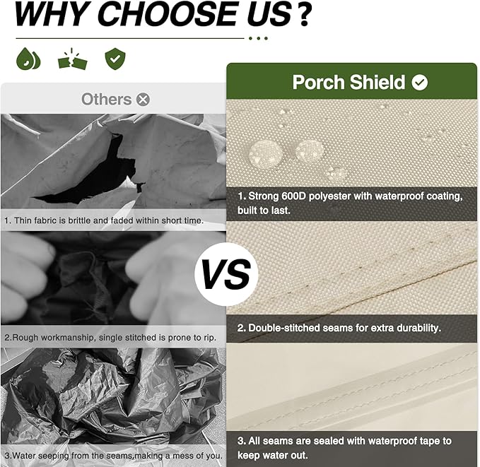 Porch Shield Waterproof Rolling 80-100 Qt Cooler Cart Cover Fits Most Patio Ice Chest Party Cooler (Light Tan, 32"L x 18"W x 30"H)