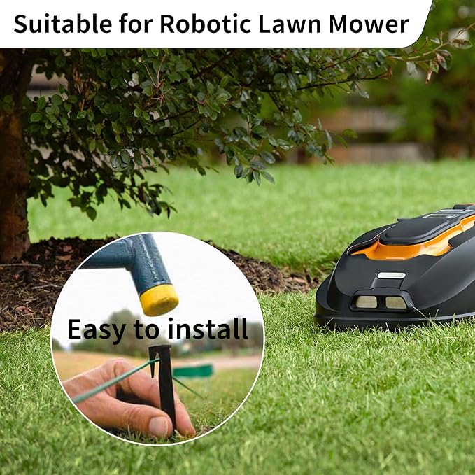 100Pcs 3.3" Plastic Boundary Wire Stakes Lawn Stakes Tent Pegs for Installation Robot Lawn Mower, Pet Fence, Camping Tent, Home Gardening