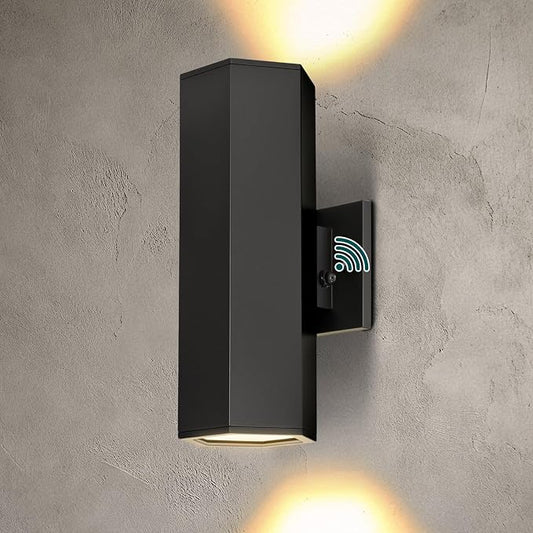 1 Pack Dusk to Dawn LED Outdoor Wall Lights, 3000K Warm White porch light | ETL Certified Matte Black Aluminum Wall Sconce, IP65 Waterproof Exterior Light Fixture for Front Porch, Garage, Patio, House