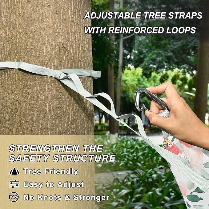 Camping Hammock Outdoor Hammocks for Outside Watercolor Floral Rose Beach Trees Portable Lightweight with Pockets Tree Straps Indoor Small