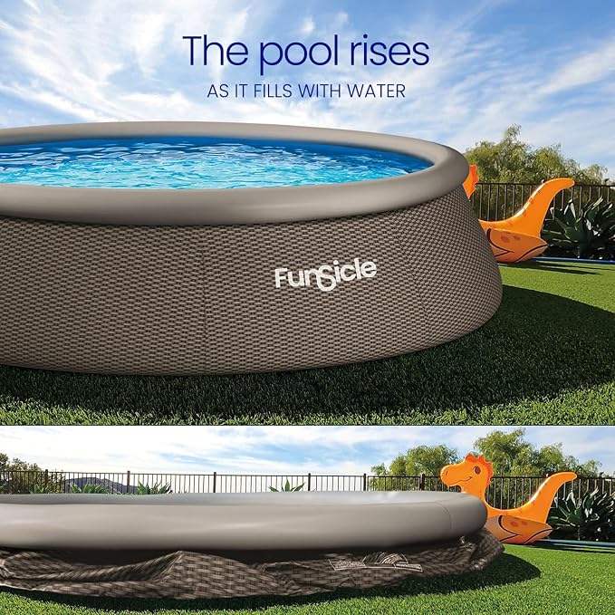 Funsicle 12' x 30" Quickset Designer Above Ground Pool & Pump, Double Rattan, Age 6 & up