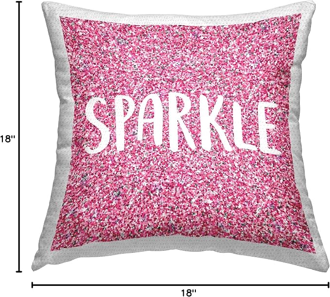 Stupell Industries | Sparkle Bold Pink Glitter Pattern, 18 x 18 | Outdoor Pillow, Made in USA - By Kim Allen