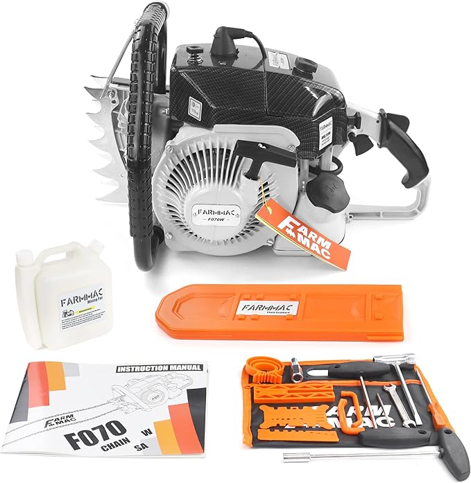 F070W Gas Chainsaw Powerhead NEOTEC Chainsaw 105cc 2-Cycle Gasoline Power Chain Saws 4.8KW 6.4HP Fit for 36 and 42 inch Bar All Parts Compatible with MS070 090 Neotec NS8105 without Bar