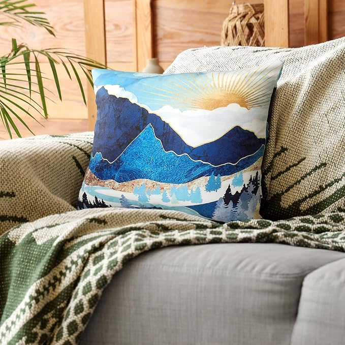 Premillow Outdoor Pillow Covers, Waterproof Pillow Covers, 18x18, Set of 4 | Decorative Waterproof Pillow Covers, Solid Linen Pillowcase,Summer Farmhouse Cushion Case for Patio Garden Balcony Couch Sofa