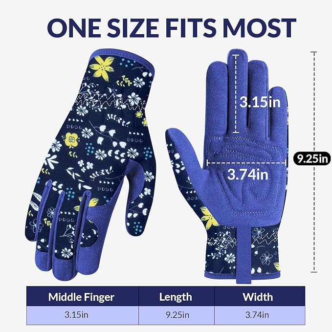 Baidast Gardening Gloves for Women, Breathable Leather Garden Gloves with Grip, Thorn Proof Work Gloves