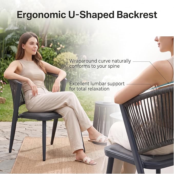 10-Pcs Aluminum Outdoor Dining Set, All-Weather Rattan Patio Furniture Set Include Two 51.2" Rectangular Tables & 8 PE Wicker Chairs with Waterproof Cushions for Big Family Dinner & Entertaining, Grey