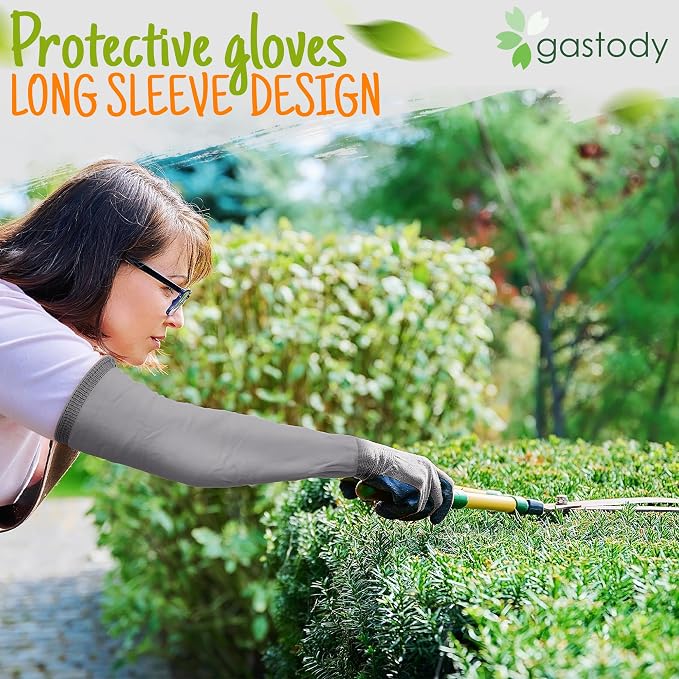 Long Sleeve Gardening Gloves for Women & Men, Long Cuff Garden Gloves | Multipurpose heavy-duty design for outdoor & indoor use; extended cuff shields forearms from thorns, scratches & dirt