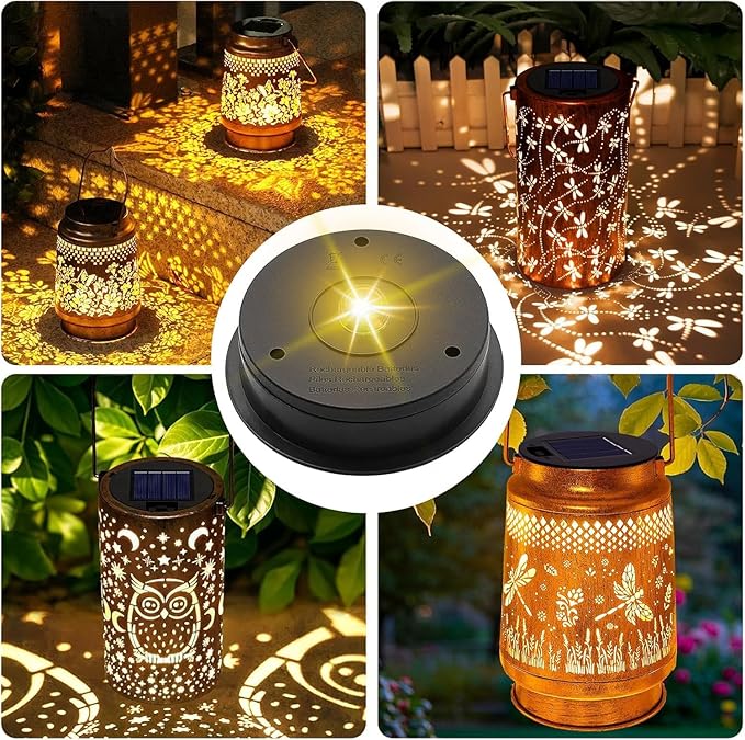 ZNYCYE Solar Light Replacement Top Parts 6 Pack(Top Size 3.31 inch,Bottom Size 2.83 inch)，7 Lumens Lantern Lids Waterproof Replacement Solar Light Tops, Lantern Replacement Parts for Outdoor Garden