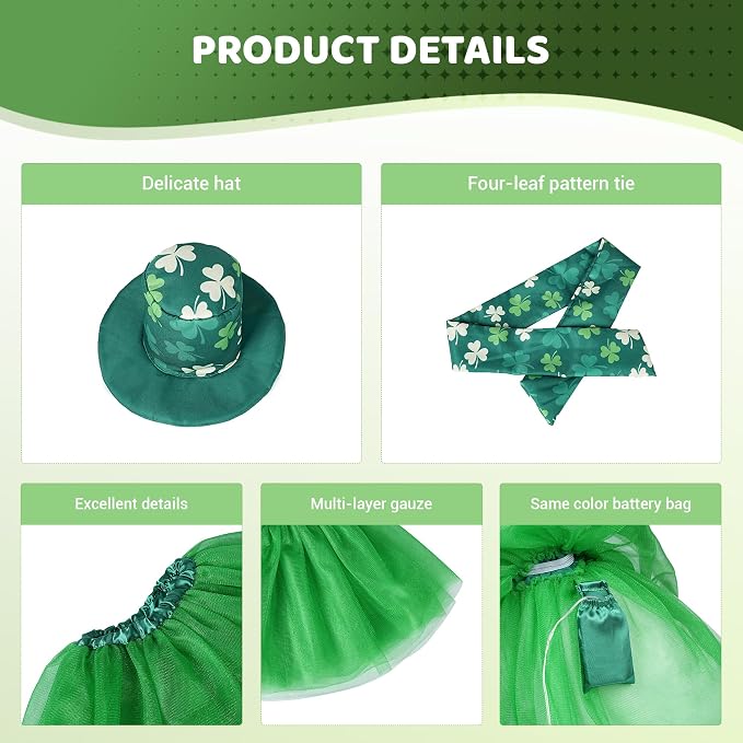 Summer Porch Goose Outfit Set with Floral Dress & Hat for 23" Goose Statue (Green)