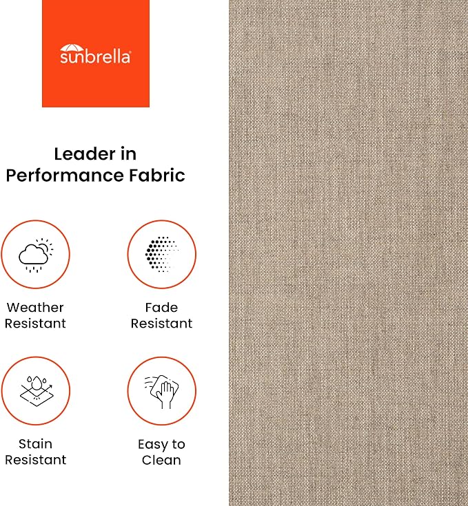 Covers & All Sunbrella Outdoor Cushions, High Back Outdoor Chair Cushions with Supportive Foam Seat and Poly Fill Back, Made with Waterproof, Stain & Fade Resistant Sunbrella Fabric for Patio Chairs