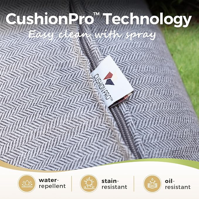 MIXPATIO Patio Furniture Set 5 pcs, Outdoor Patio Furniture, 3-Seat Sofa, 2 Swivel Chairs, 2 Ottomans and 5.75" Extra Thick Cushion, Patio Conversation Set for Garden Backyard Deck,Grey