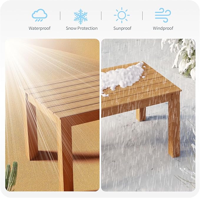ZHUSI Outdoor Dining Set for 6 HIPS (Teak, 7 PCS)