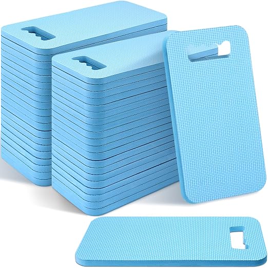 Riakrum 40 Pcs Garden Kneeling Pad Garden Knee Pad Thick Foam Knee Mat Waterproof Cushion for Kneeling Multi Functional and Church Kneeler for Praying, Baby Bath, Yoga, 15.4 x 6.7 Inch (Blue)