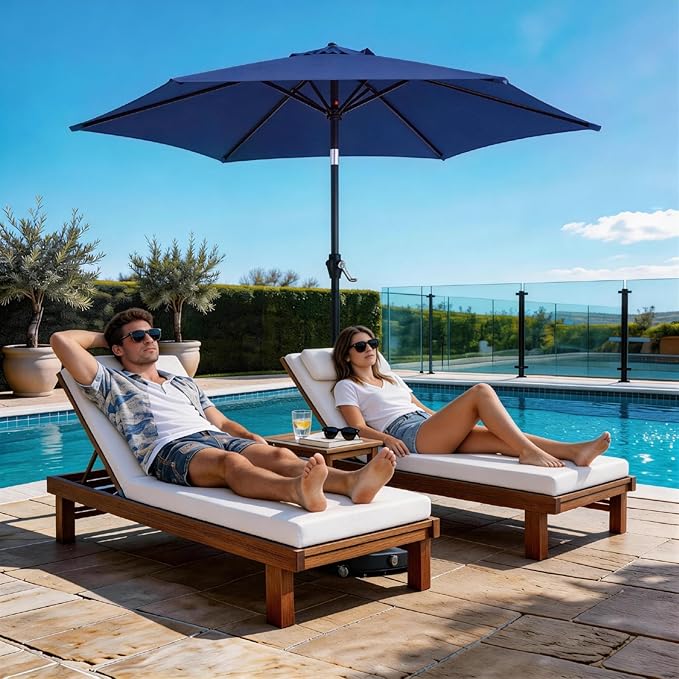 Bonnlo Patio Umbrella with Easy Push Button Tilt Outdoor Patio Umbrella Backyard Market Table Umbrella