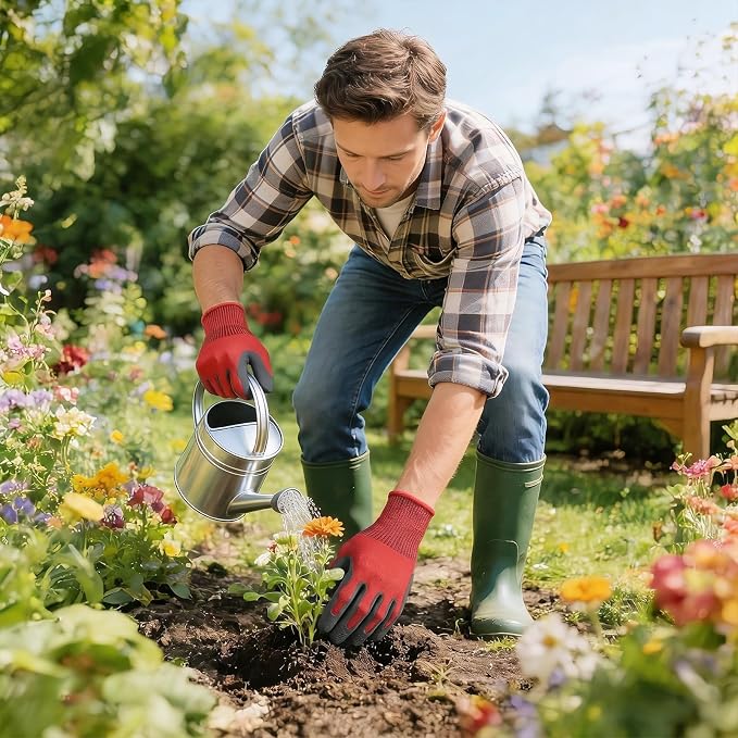 Aegend Gardening Gloves-Enhanced Non-Slip Grip Pattern,Thickened Recyclable TPE Coating-Breathable,Thorn-Resistant Work Glove