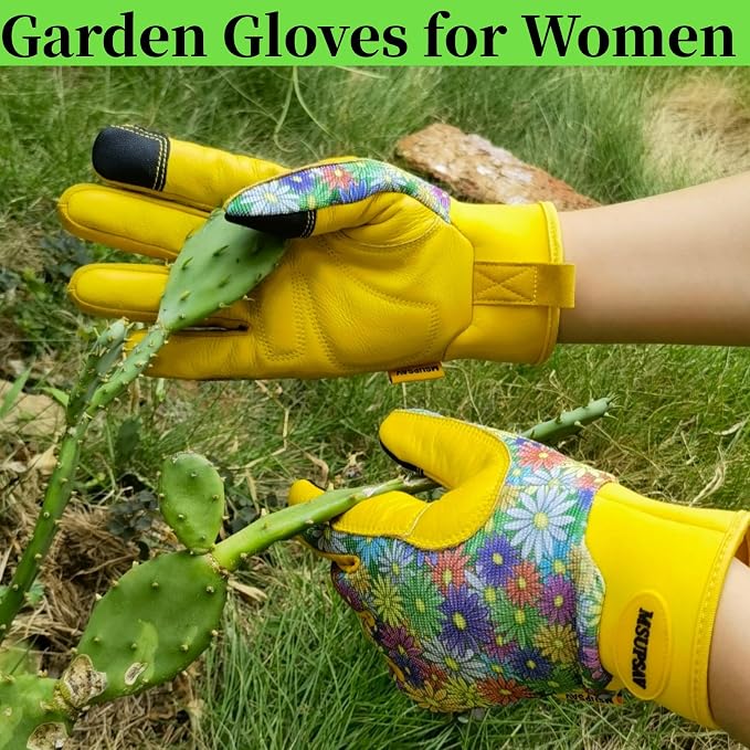 Cute Pattern Gardening Gloves,Thornproof Garden Glove,Gardener Gift | Gardening Gifts for Women,Touchscreen,Tender Thornproof,Cute Pattern,Protection Palm,Machine Washable,Adjustable Cuff
