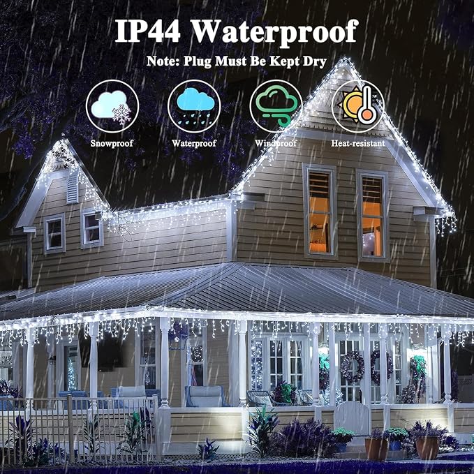 180FT 500LED Extra-Long String Lights Indoor Outdoor Clear Wire, Cold White Christmas String Lights, Plug in Twinkle Fairy Light With Timer and Memory For Wedding Patio Tree Yard Christmas Decorations