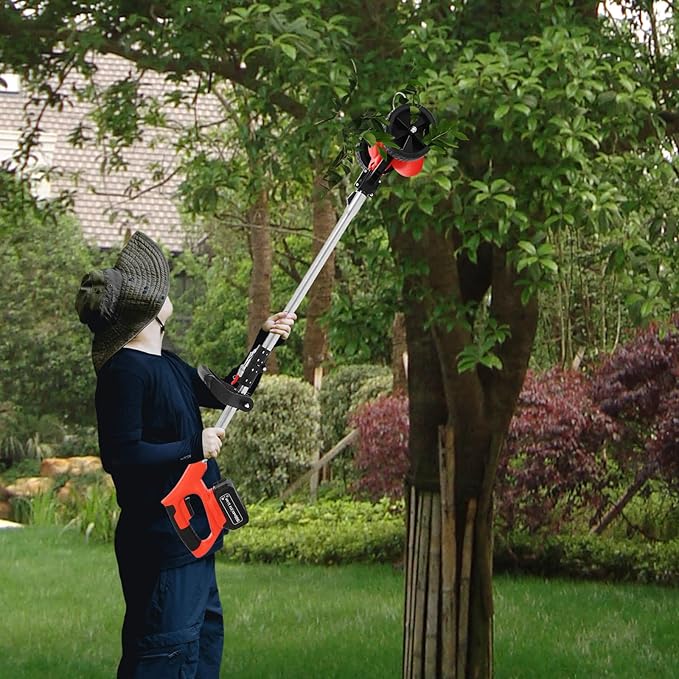 Cordless Weed Trimmer,Electric Weed Trimmer with Wheels,Lawn Trimmer,Compact Power Tool for Lawn Yard Work