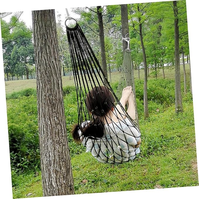 Sosoport Camping Net Hammock 200x120cm Portable Sleeping Net Bed Rope Hammock Nylon Mesh for Outdoor Activities