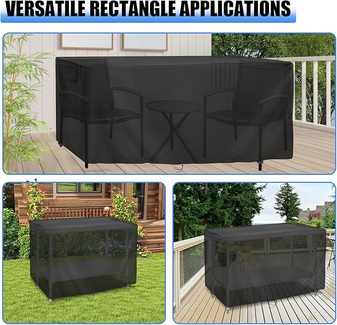 Outdoor Prep Table Cover 52 Inch, Waterproof Patio Stainless Steel Table Cover, Workbench Covers Waterproof, Picnic BBQ Grill Cart Covers (Black) (Black, 52''L x 24''W x 35''H)
