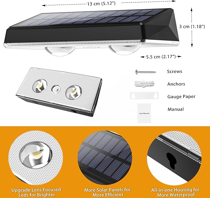 Solar Fence Lights Outdoor - 2 Pack RGB Fence Lights Solar Powered, 7 Color Modes & Warm White, IP67 Waterproof Dusk to Dawn Solar Powered Lights 12+ Hours for Fence/Backyard/Wall/Step/Patio/Deck