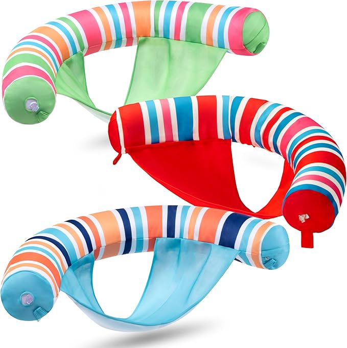 SLOOSH Inflatable Pool Noodle Chair, 3 Packs Pool Floats Noodle Sling Floatie, Swimming Party Floating Chair for Adult Party Summer Water Fun