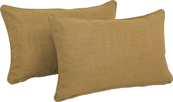 Blazing Needles Indoor/Outdoor Rectangular Corded Throw Pillow, 18", Merlot 2 Count