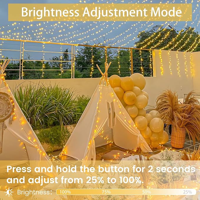 100 LED Connectable String Lights, 33FT Christmas Lights Outdoor Indoor | Warm White, 13 Modes, Timer, Clear Wire Waterproof Twinkle Fairy Lights Plug in for Bedroom Classroom Patio Xmas Tree Decor