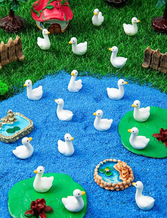 90Pcs Mini Tiny Resin Gooses | DIY Crafts, Lawn Yard Garden Decorfor Dollhouse Fairy Gardens Micro Landscape DIY Crafts