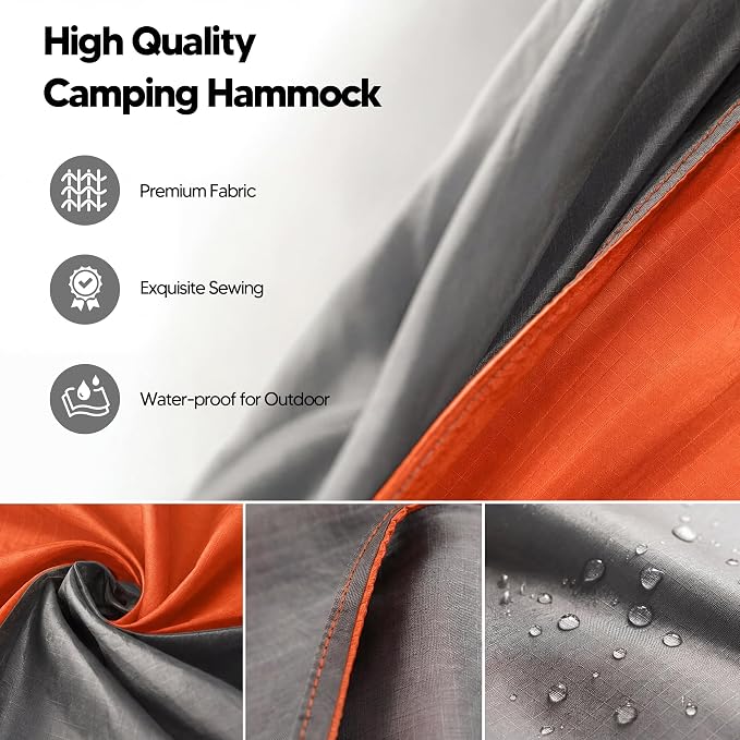 SUNCREAT Hammocks Camping Hammock, Ultralight Hammock for Hiking, Orange