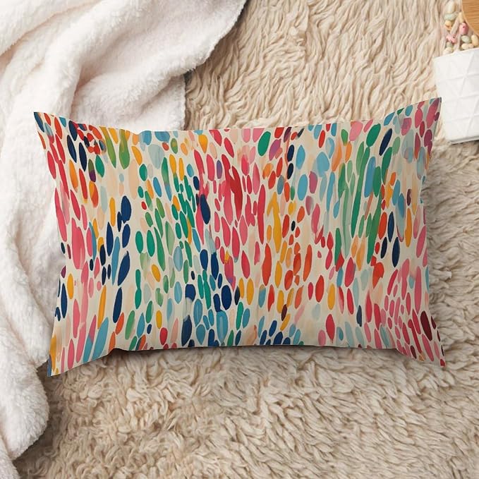 Make It Rain Fiesta Lumbar Support Pillow Case Rainbow Colorful Throw Pillow Cover Classic Decorative Cushion Cases Home Decor for for Sofa Couch Bed Chair Indoor 16x26in